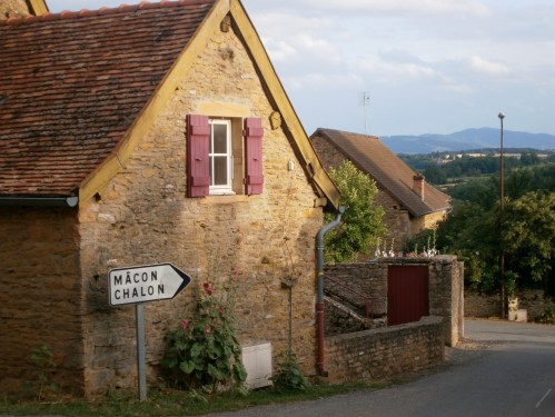 Taize village with sign